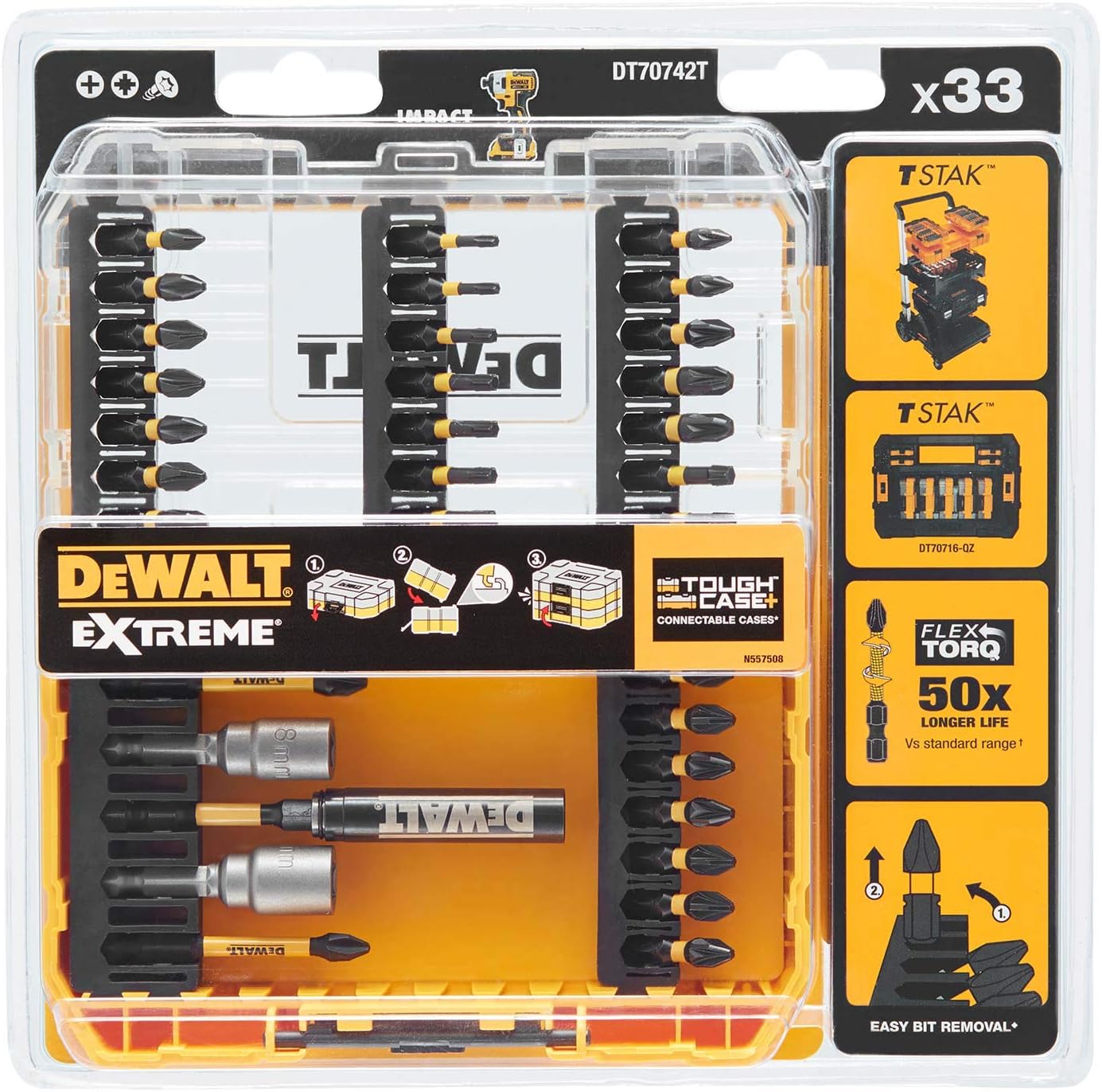 Juego de 33pcs para atornillar Dewalt DT70742T
