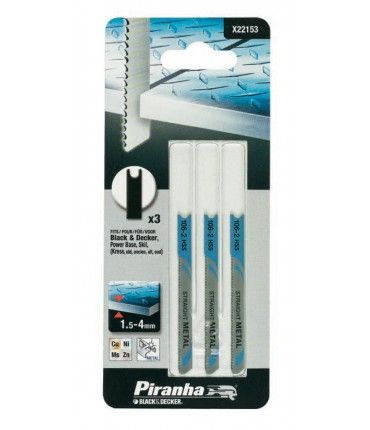 Kit de 3 Hojas HSS Corte Recto de 1.5 - 3 mm para Caladora Piranha X22153