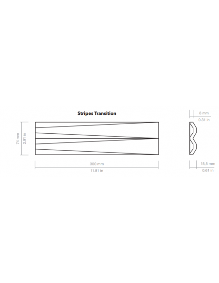 Pieza Revestimiento Decorativo Stripes Transition Sky 7,5x30cm Wow WOW - 4