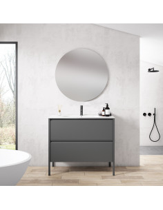 Mueble de baño Icon Banq Ceniza 120cm + Lavabo de Marmol Hasvik VisoBath VISOBATH - 1