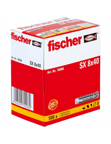 Caixa 50UD Taco SX 8X40 + Parafuso 5X50 Fischer FISCHER - 1