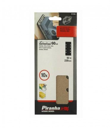 Kit 10 folhas de lixa 93X230mm Piranha X31080