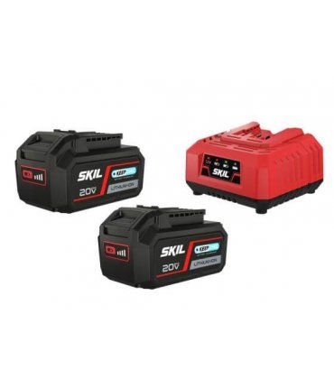 Set 2 baterías 20V Max 4,0 Ah «Keep Cool» ión-litio y cargador Skil 3112 BA