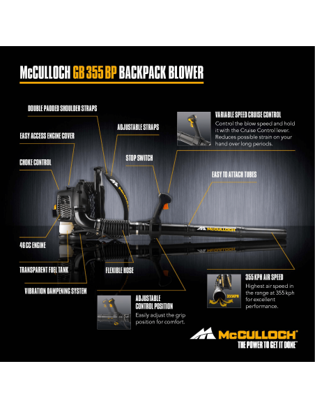 Soplador a gasolina 1.5kW 355km/h McCulloch GB 355 BP MCCULLOCH - 2