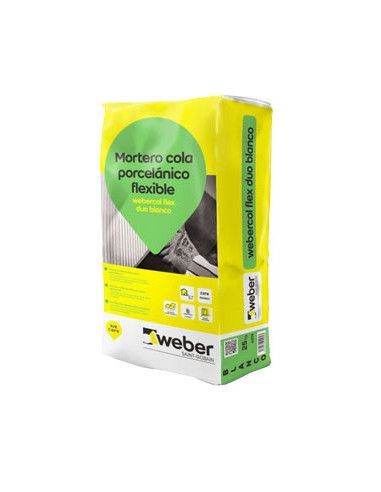 Saco Mortero Cola webercol flex duo lanic 25kg blanco Weber