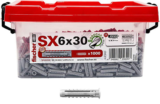 Caja Taco de expansión SX 6 x 30 1000uds Fischer