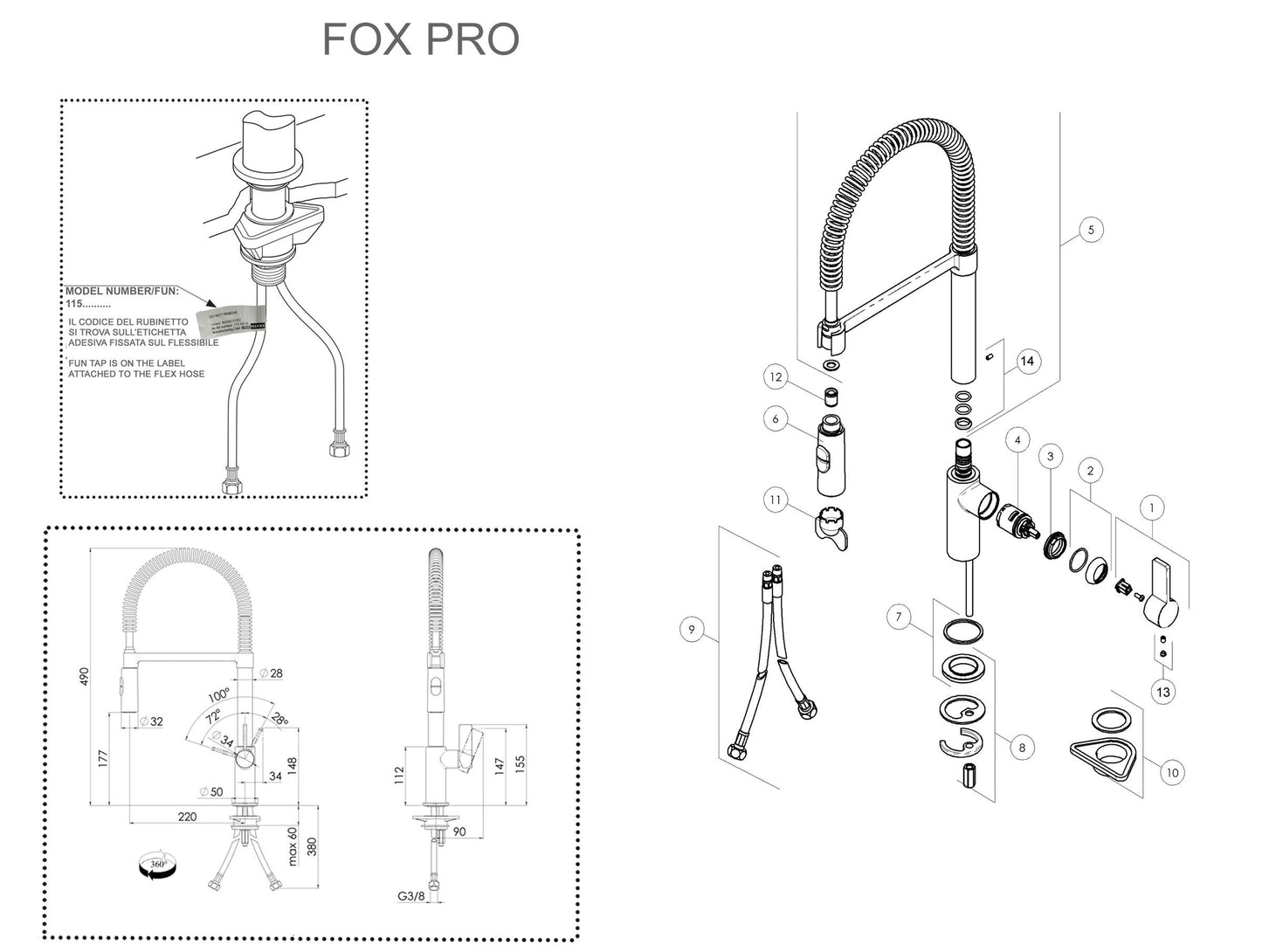 Grifo cocina Fox Semi-Pro Extensible Franke FRANKE - 4