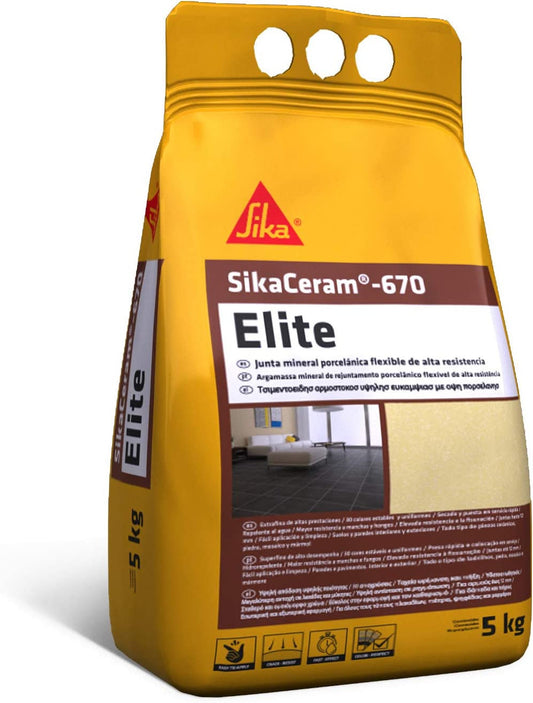 Pasta de Juntas mineral porcelánica Sika SikaCeram-670 Elite 5kg SIKA - 1