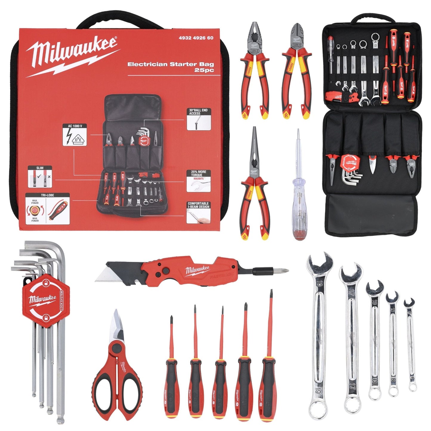 Bolsa 25 herramientas electricista Milwaukee 4932492660 MILWAUKEE - 1