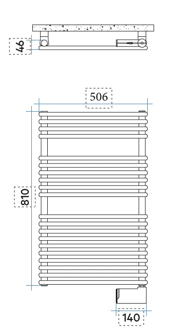 Toallero radiador eléctrico Flauto IRSAP  - 6