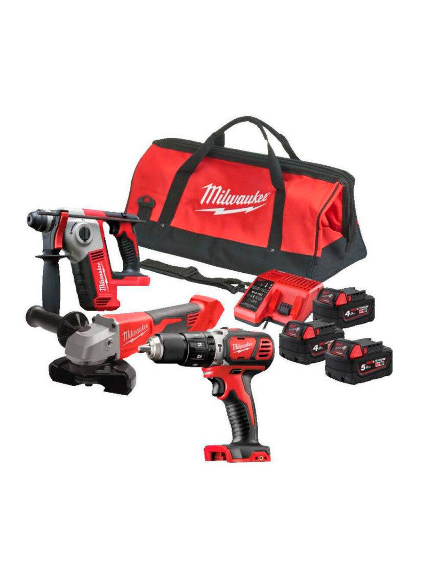 Kit Fontanería 3 herramientas + 2bat 4Ah + bat 5Ah + cargador M12-128 C + Bolsa Milwaukee M18 BPP3D-543B
