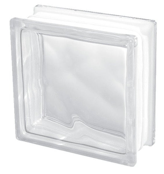 Bloque de vidrio Clear Wave 19x19x8 cm transparente  - 1