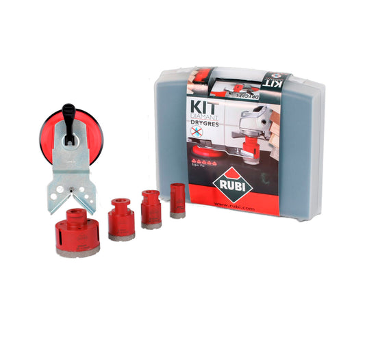 Kit 4 brocas de diamente + Guía Multidrill DRYGRES Rubi