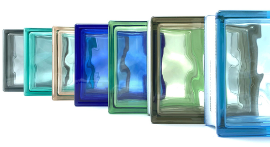 Bloque de vidrio Wave 19x19x8 cm color a elegir