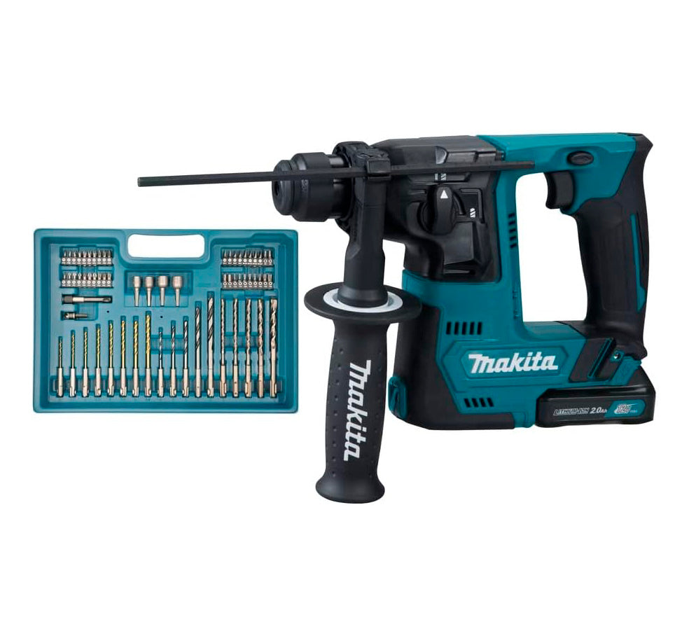 Martillo electroneumático 10,8V con accesorios 2bat 2.0Ah + Cargador + Maletín Makita HR140DSAE1