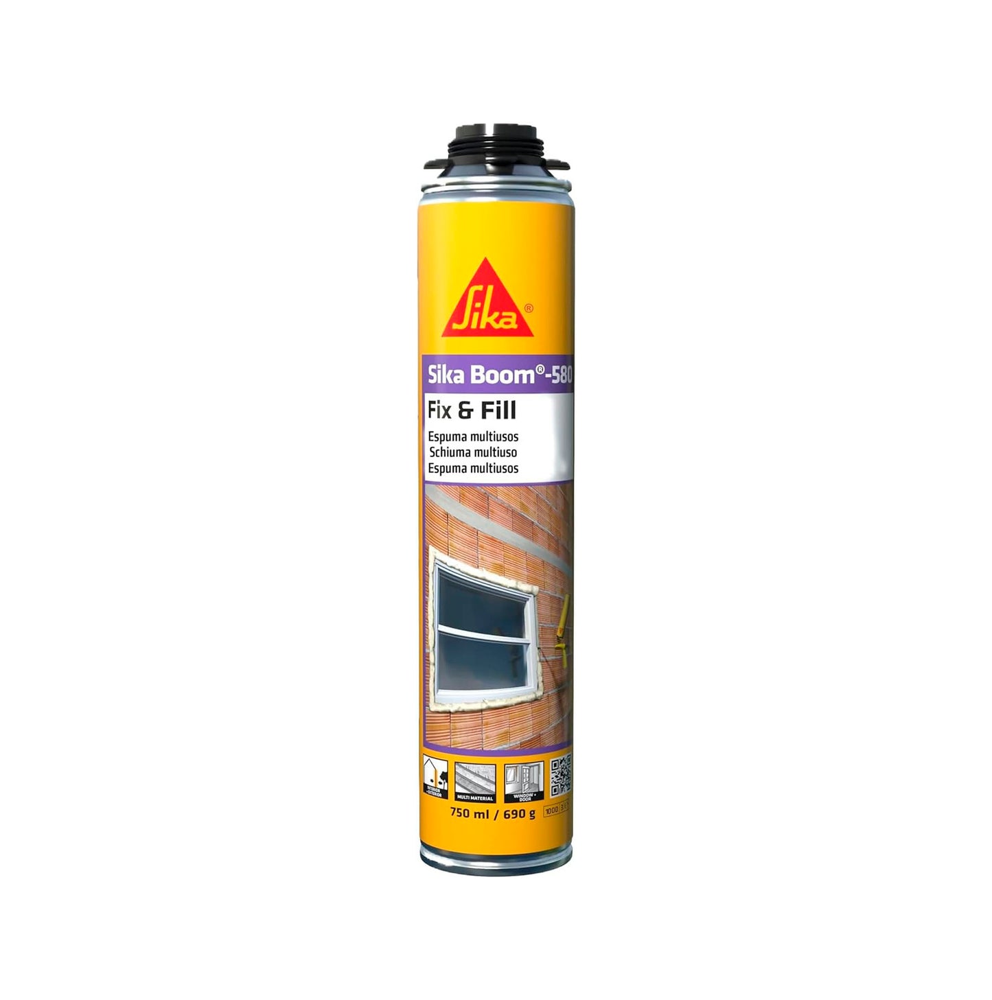 Espuma de poliuretano autoexpandible 750ml Sika Boom-580