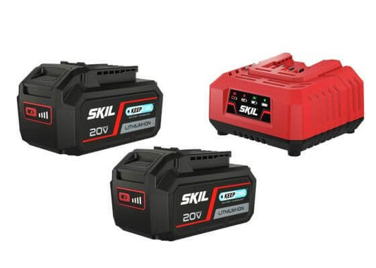 Set 2 baterías 20V Max 4,0 Ah «Keep Cool» ión-litio y cargador Skil 3112 BA