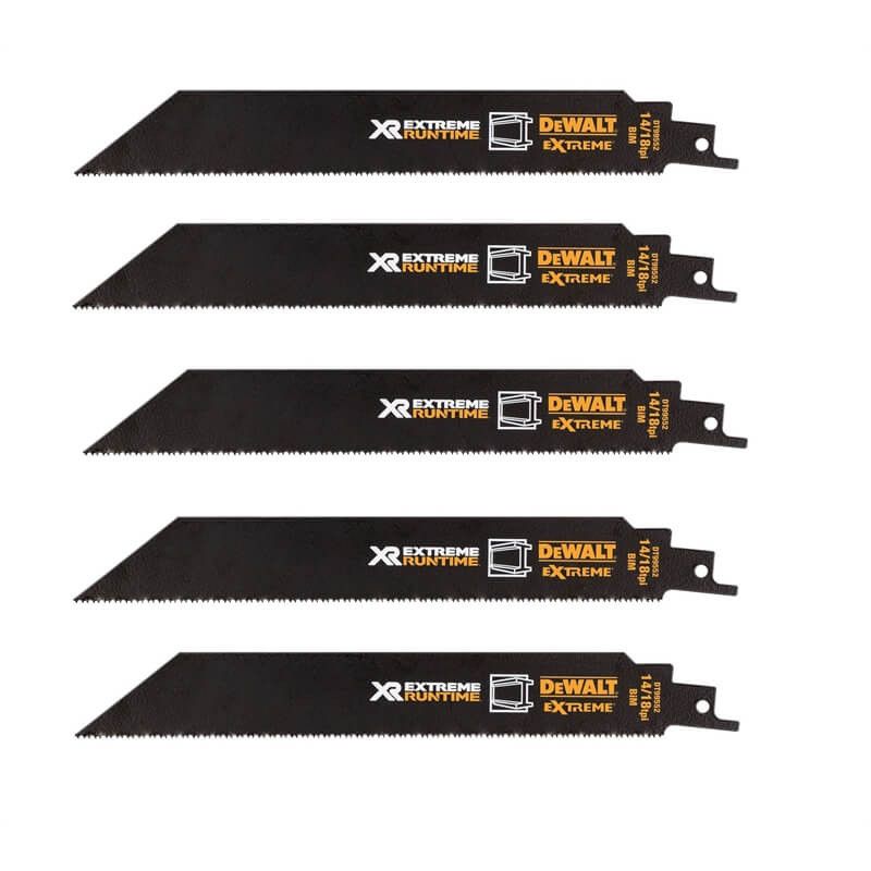 Blister 5 Hojas De Sierra Sable 203mm Bi XR EXTREME Dewalt DT99552 Brikum Blister 5 Hojas De Sierra Sable 203mm Bi XR EXTREME Dewalt DT99552 Brikum