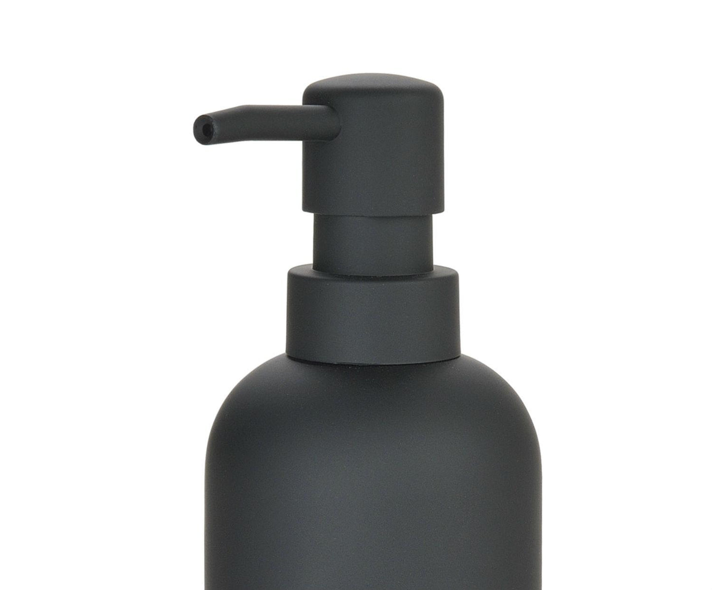 Dispensador de baño de resina negro Ø6,5x18,5cm Andrea House