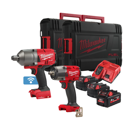 Powerpack llaves de impacto + 3 baterias + Cargador + 2 Maletines Milwaukee M18 FPP2AS-553X