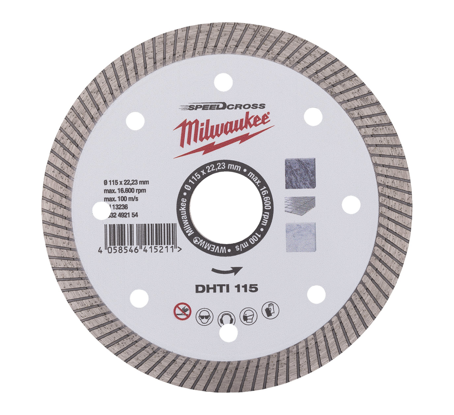 Disco diamante Speedcross DHTi Continuo 115mm Milwaukee