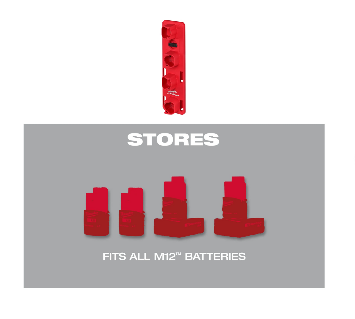 Soporte para baterías M12 Milwaukee PACKOUT