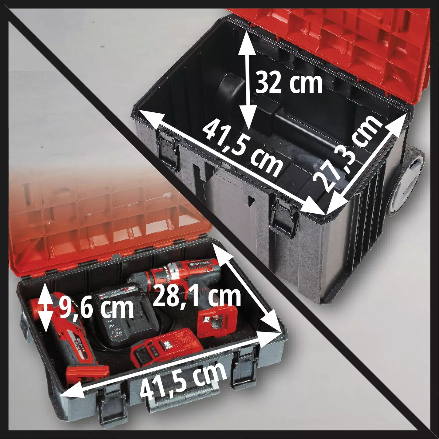 Sistema de maletines con ruedas Einhell E-Case Tower