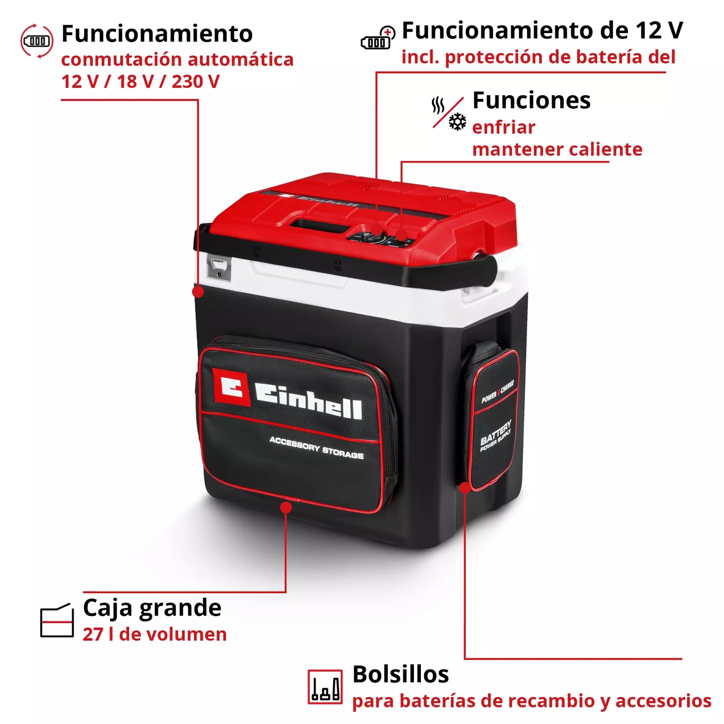Nevera portátil a batería 18V TE-COL 18/27 Einhell
