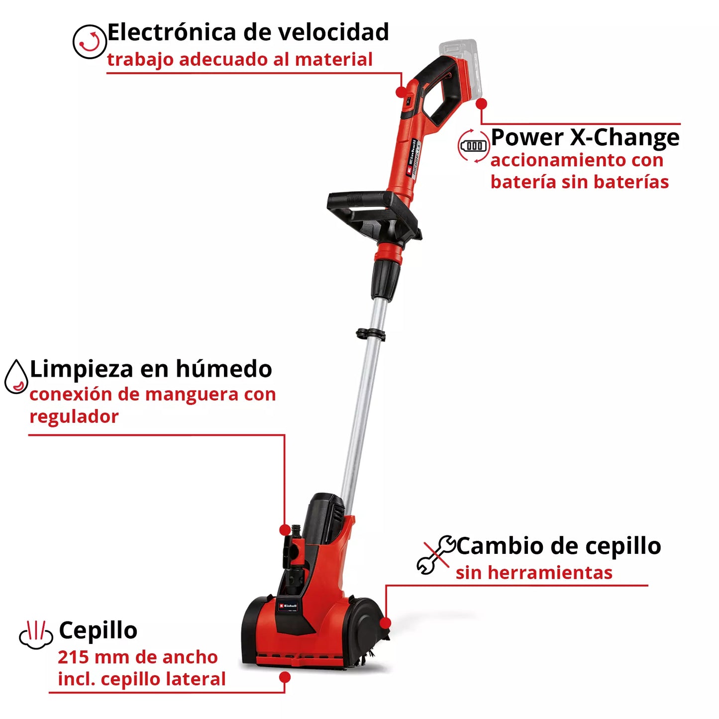Limpiador para Césped Artificial a batería 18V Einhell PICOBELLA 18/215