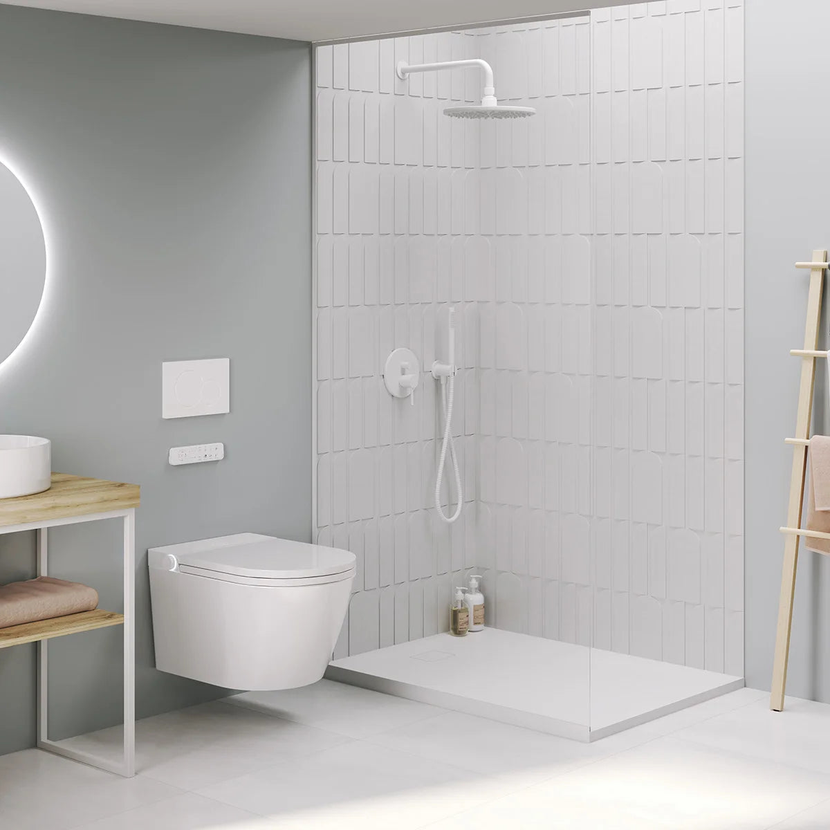 Inodoro Japonés con Smart Cleaning Mizubath Rada Suspendido Blanco
